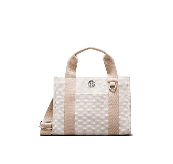 lululemon Unisex Two Tone Canvas Tote Bag Mini 4.5L Mojave Tan/Light Ivory