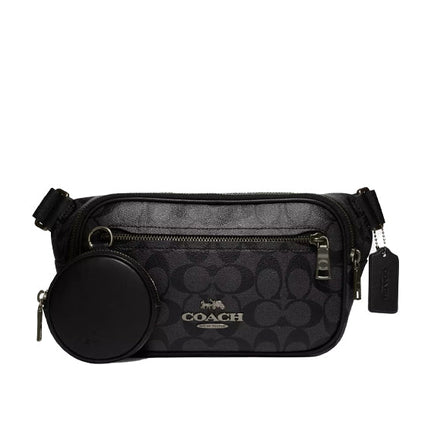 Coach Women's Elias Belt Bag In Signature Canvas Gunmetal/Charcoal