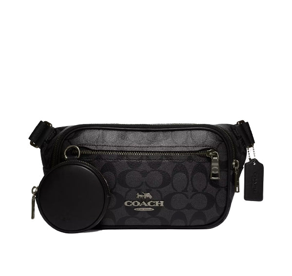 Coach Women's Elias Belt Bag In Signature Canvas Gunmetal/Charcoal