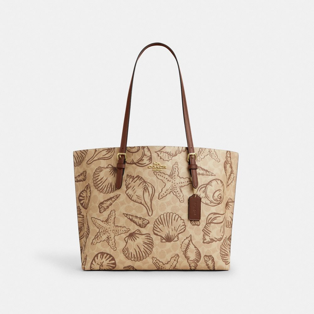 Coach Women's Mollie Tote Bag In Signature Canvas With Shell Print