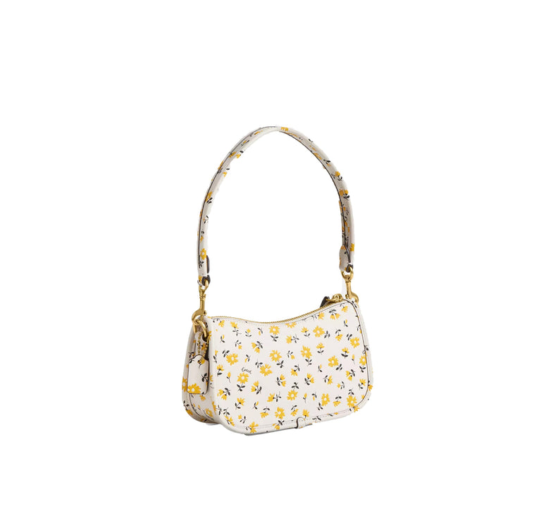 Coach Women's Swinger Bag 20 With Floral Print Brass/Chalk Multi