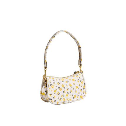 Coach Women's Swinger Bag 20 With Floral Print Brass/Chalk Multi