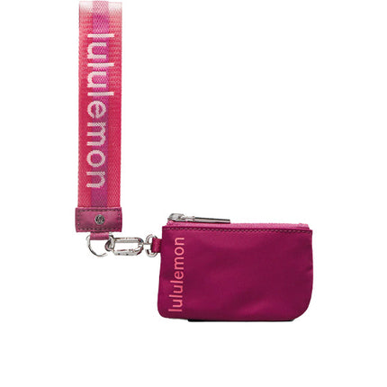 lululemon Unisex Dual Pouch Wristlet Washed Mauve Sakura Pink White