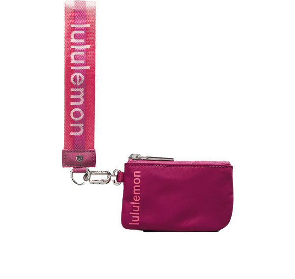 lululemon Unisex Dual Pouch Wristlet Washed Mauve Sakura Pink White