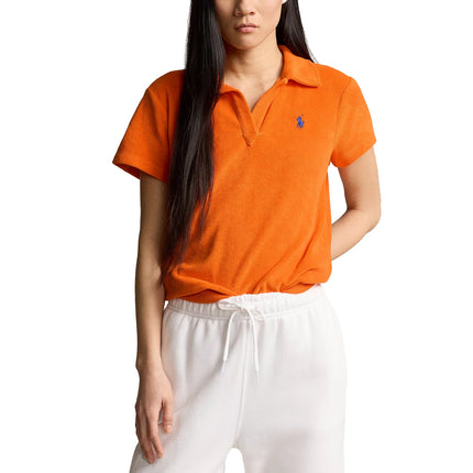 Polo Ralph Lauren Women's Shrunken Fit Terry Polo Shirt Sailing Orange