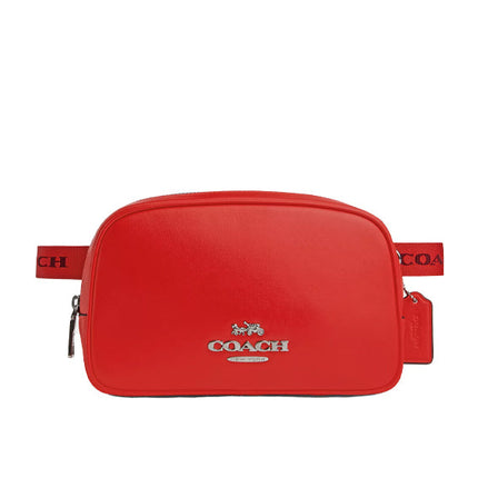 Coach Women's Pace Belt Bag Silver/Miami Red