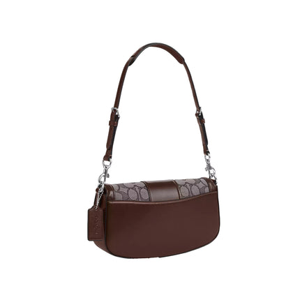 Coach Women's Andrea Shoulder Bag In Signature Jacquard Silver/Oak/Maple