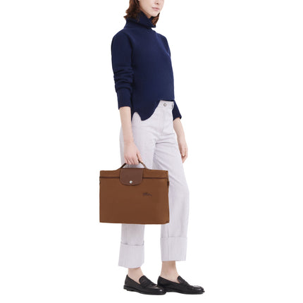 Longchamp Women's Le Pliage Green S Briefcase Cognac