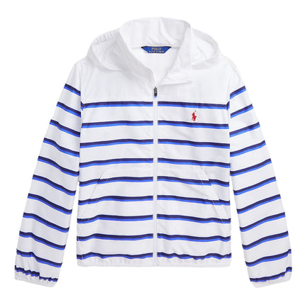 Polo Ralph Lauren Boy's Striped Packable Water Repellent Jacket Ombre Breton Stripe