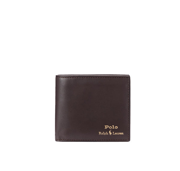 Polo Ralph Lauren Men's Leather Billfold Wallet Brown