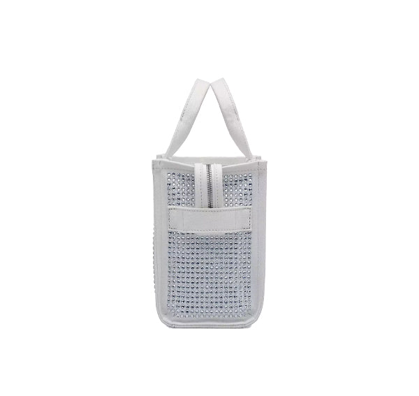 Marc Jacobs Women's The Crystal Denim Small Tote Bag White Crystal