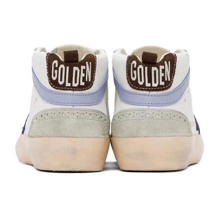 Golden Goose Women's Mid Star Sneakers White/Dark Blue/Ice