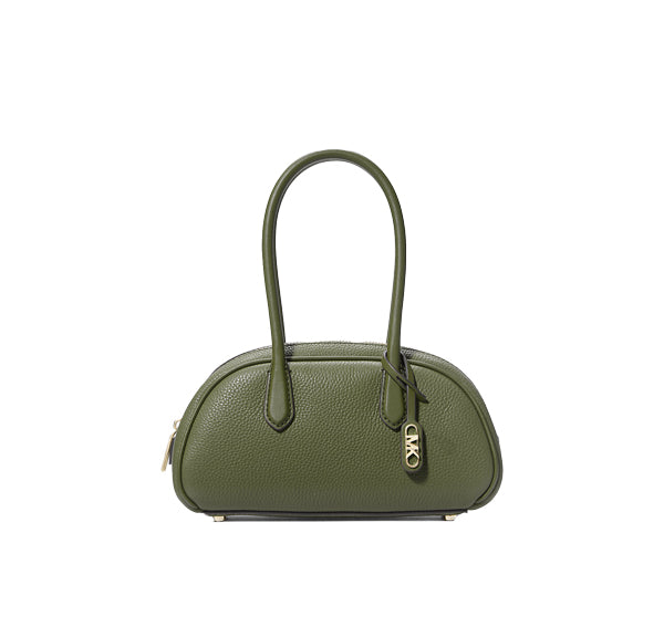 Michael Kors Women's Lulu Small Pebbled Leather Satchel Smokey Olive