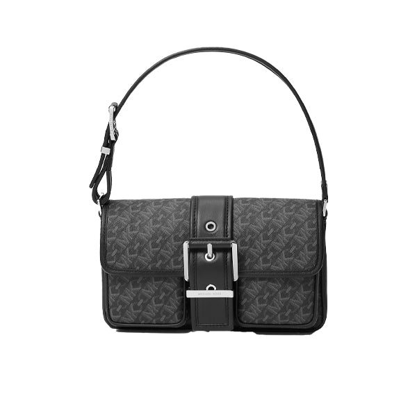 Michael Kors Women's Colby Medium Empire Signature Logo Shoulder Bag Black