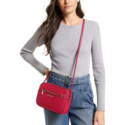 Michael Kors Women's Jet Set Large Saffiano Leather Crossbody Bag Chili