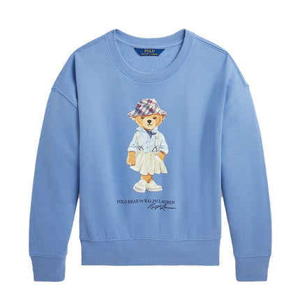 Polo Ralph Lauren Girl's Polo Bear Fleece Boxy Sweatshirt Campus Blue