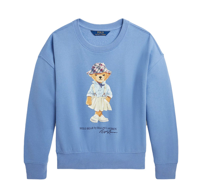 Polo Ralph Lauren Girl's Polo Bear Fleece Boxy Sweatshirt Campus Blue