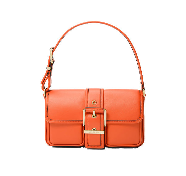 Michael Kors Women's Colby Medium Leather Shoulder Bag Optic Orange