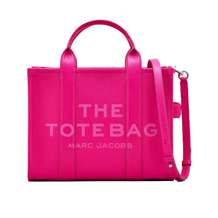 Marc Jacobs Women's The Leather Medium Tote Bag Lipstick Pink