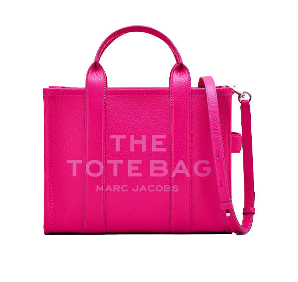 Marc Jacobs Women's The Leather Medium Tote Bag Lipstick Pink