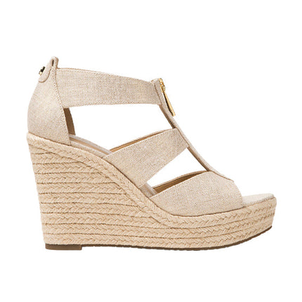 Michael Kors Women's Damita Linen Wedge Pale Gold