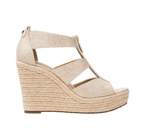 Michael Kors Women's Damita Linen Wedge Pale Gold