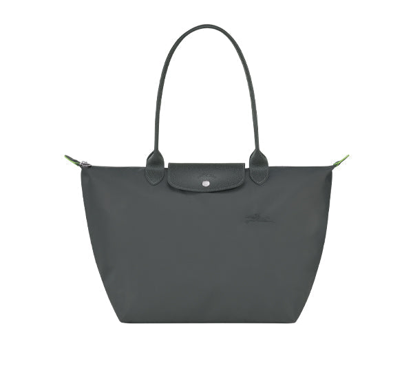 Longchamp Women's Le Pliage Green L Tote Bag Graphite Recycled Canvas