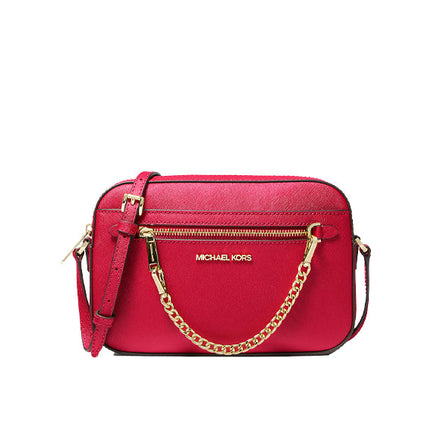 Michael Kors Women's Jet Set Large Saffiano Leather Crossbody Bag Chili