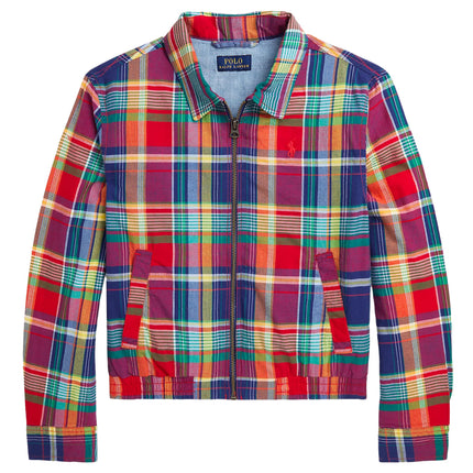 Polo Ralph Lauren Girl's Cotton Madras Jacket Blue Red