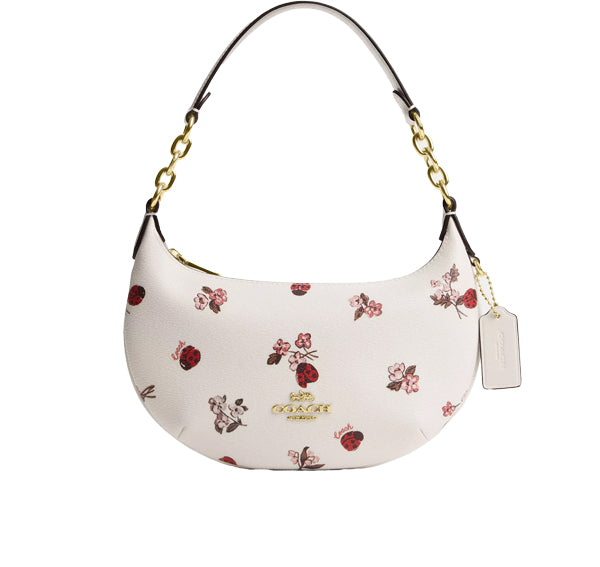 Coach Women's Payton Hobo With Ladybug Floral Print Gold/Chalk Multi