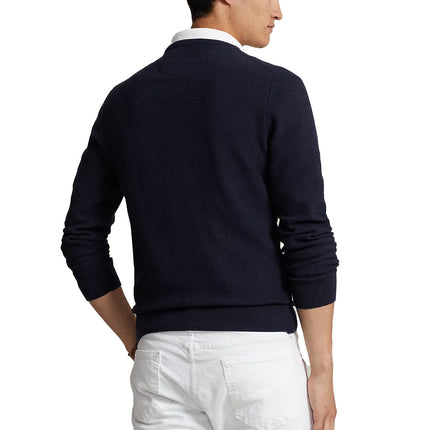 Polo Ralph Lauren Men's Textured Cotton Crewneck Sweater Navy Htr