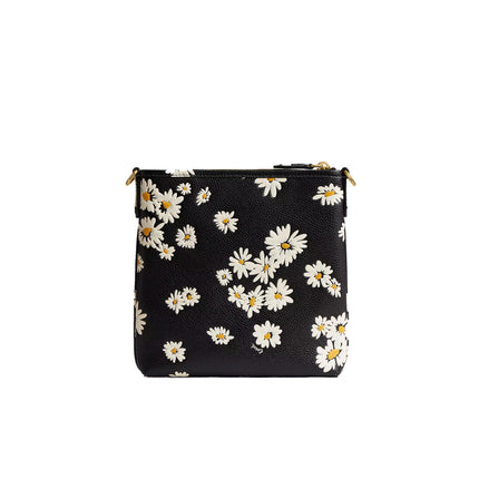 Coach Women's Kitt Messenger Crossbody Bag With Floral Print Brass/Black Multi