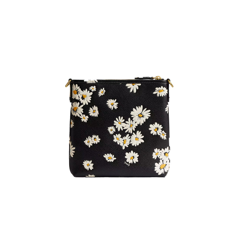 Coach Women's Kitt Messenger Crossbody Bag With Floral Print Brass/Black Multi