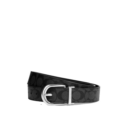 Coach Women's Classic Buckle Cut To Size Reversible Belt 38 Mm Silver Graphite