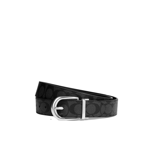 Coach Women's Classic Buckle Cut To Size Reversible Belt 38 Mm Silver Graphite