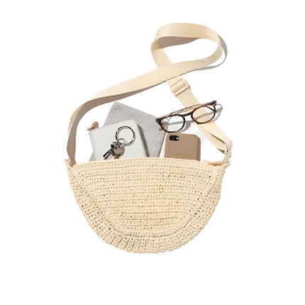 Uniqlo Unisex Round Mini Crochet Bag 30 Natural