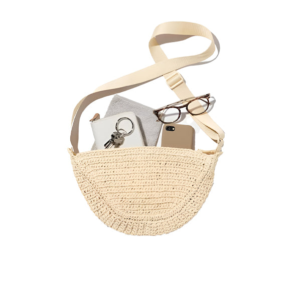 Uniqlo Unisex Round Mini Crochet Bag 30 Natural