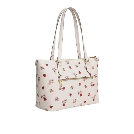 Coach Women's Gallery Tote With Ladybug Floral Print Gold/Chalk Multi