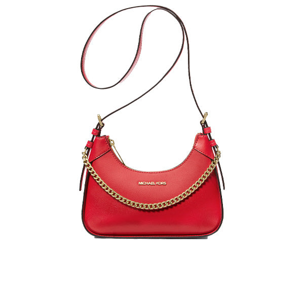 Michael Kors Women's Wilma Small Leather Crossbody Bag Bright Red