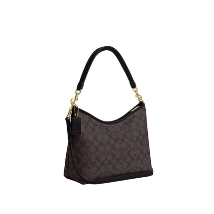 Coach Women's Laurel Shoulder Bag In Signature Canvas Gold/Brown Black