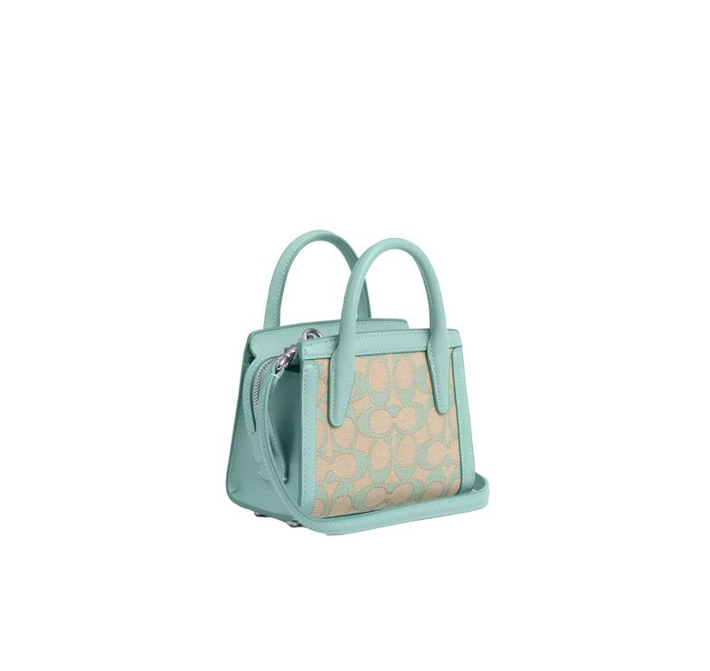 Coach Women's Andrea Mini Carryall In Signature Jacquard Silver/Faded Blue