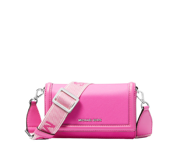 Michael Kors Women's Jet Set Small Nylon Smartphone Crossbody Bag Cerise