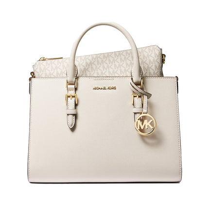 Michael Kors Women's Charlotte Medium Saffiano Leather 2-in-1 Tote Bag Lt Cream