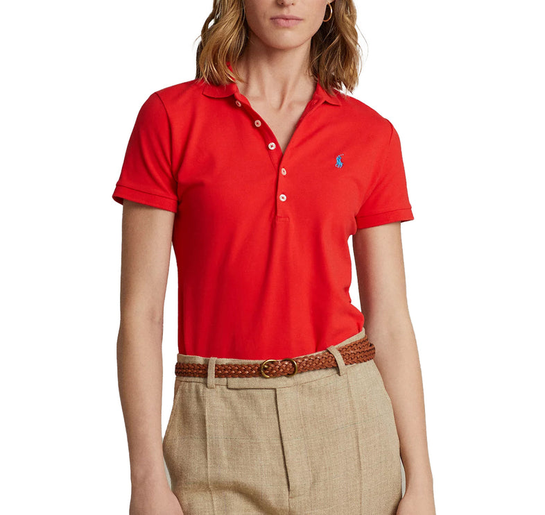 Polo Ralph Lauren Women's Slim Fit Stretch Polo Shirt Petal Rose