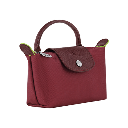 Longchamp Women's Le Pliage Green Pouch With Handle Pomegranate
