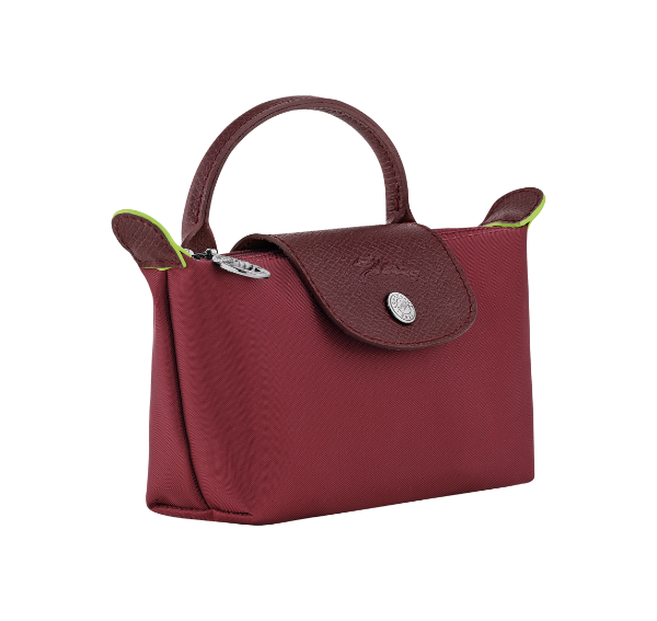 Longchamp Women's Le Pliage Green Pouch With Handle Pomegranate
