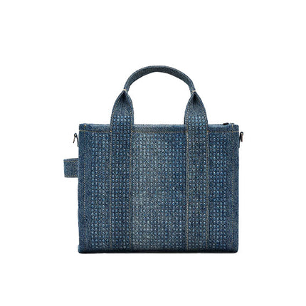 Marc Jacobs Women's The Crystal Denim Small Tote Bag Blue - Ready to Ship