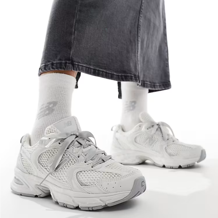New Balance 530 Silver With Ribbon Laces