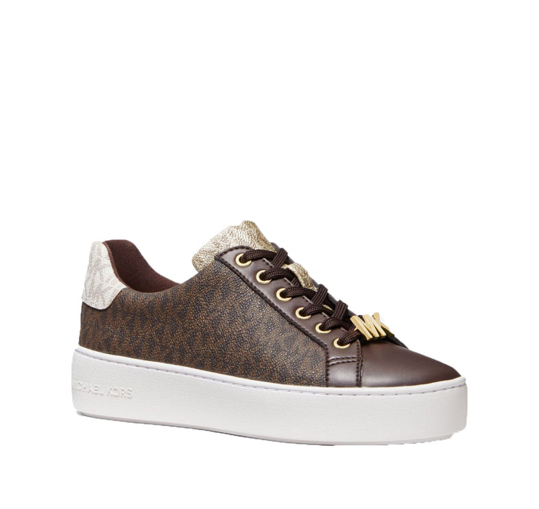 Michael Kors Women's Poppy Color Block Logo Sneaker Brown - Ready to Ship