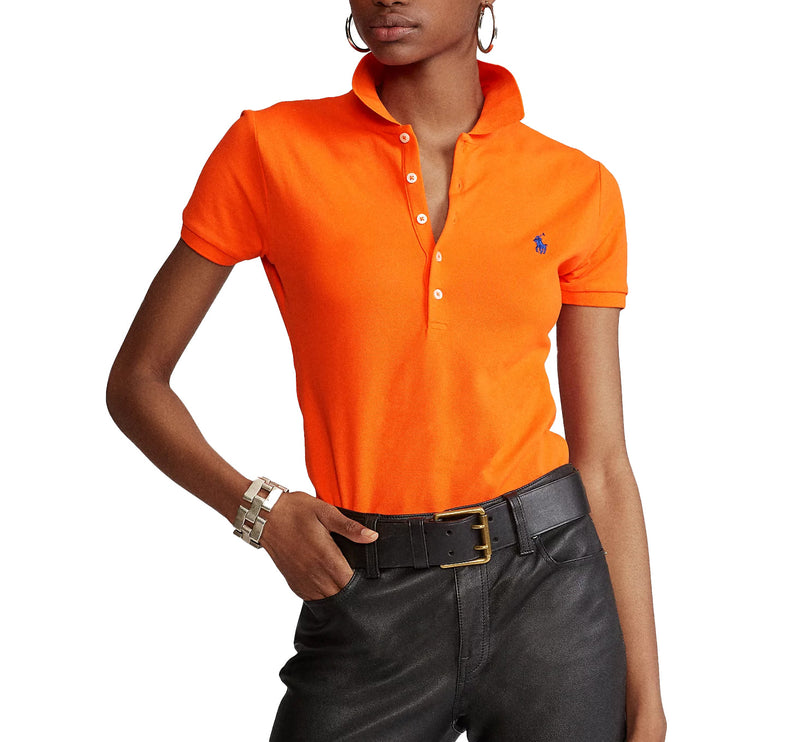 Polo Ralph Lauren Women's Slim Fit Stretch Polo Shirt Sailing Orange